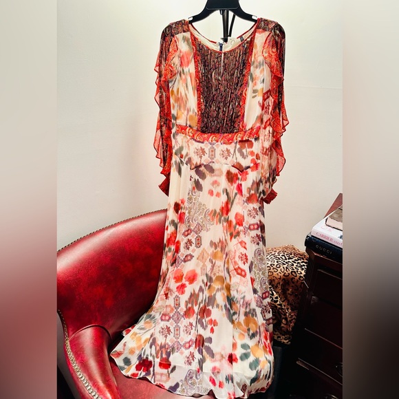 Anthropologie Akemi + Kin Alarie Ruffle Boho Dress, Size 2 in EUC - Picture 2 of 14